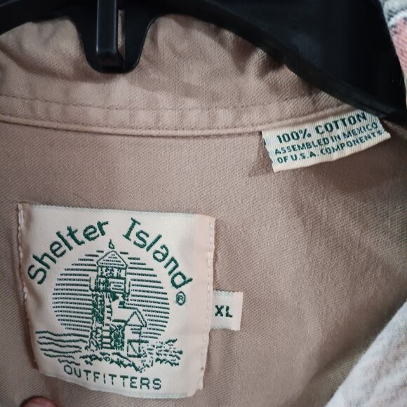 Vntg Shelter Island Hawaiian Outfitters Shirt AOP Fishing Motif Mens Size XL - Picture 3 of 4